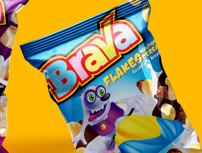 Projektowanie opakowania płatków Brava