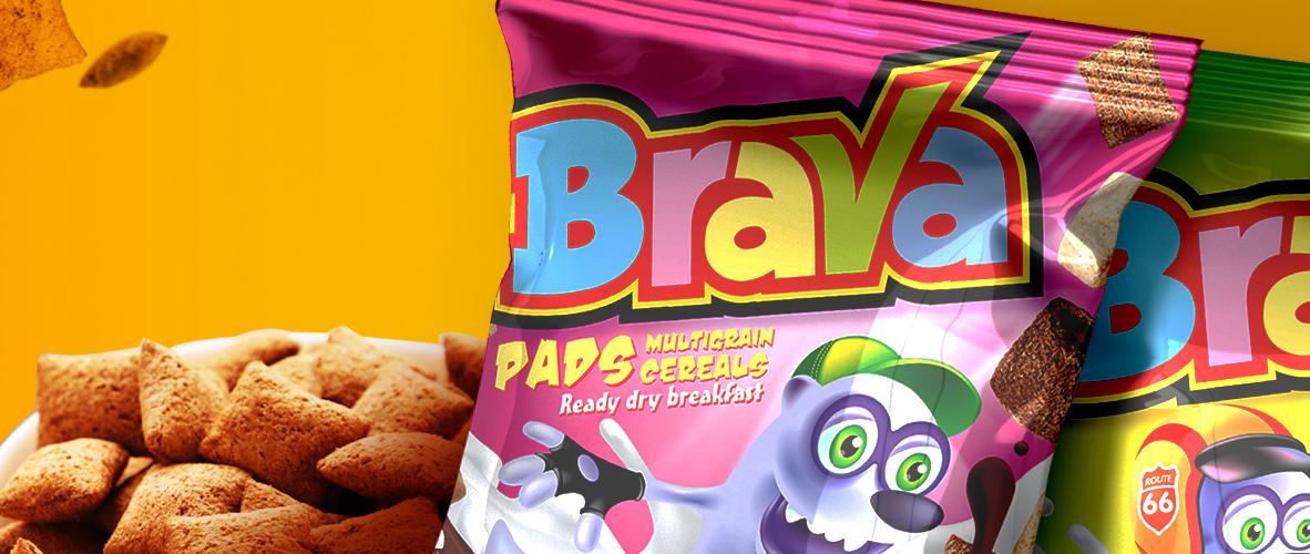 Projektowanie opakowania płatków Brava