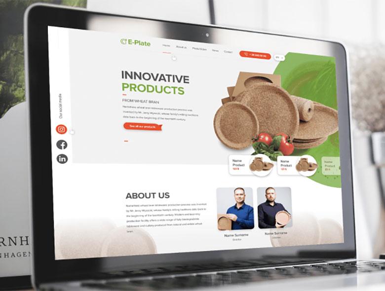 Landing page dla ekologicznych naczyń