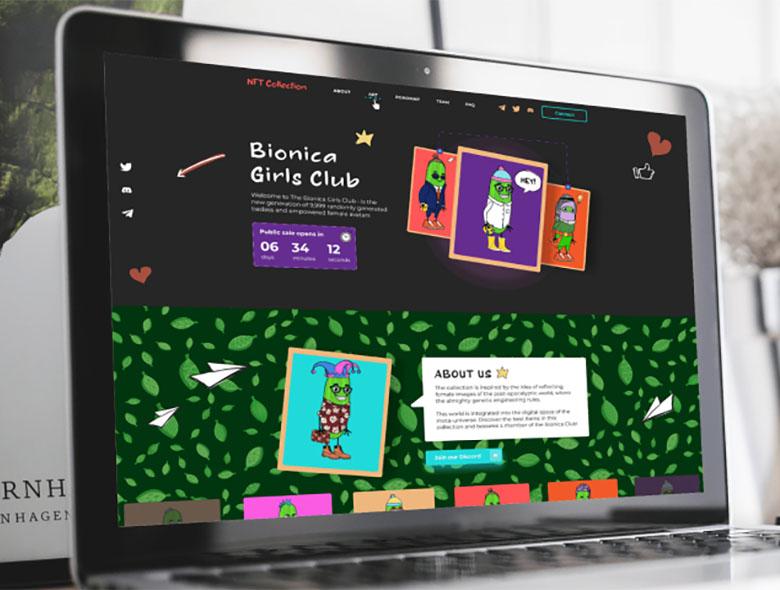 Landingpage für ein NFT-Projekt