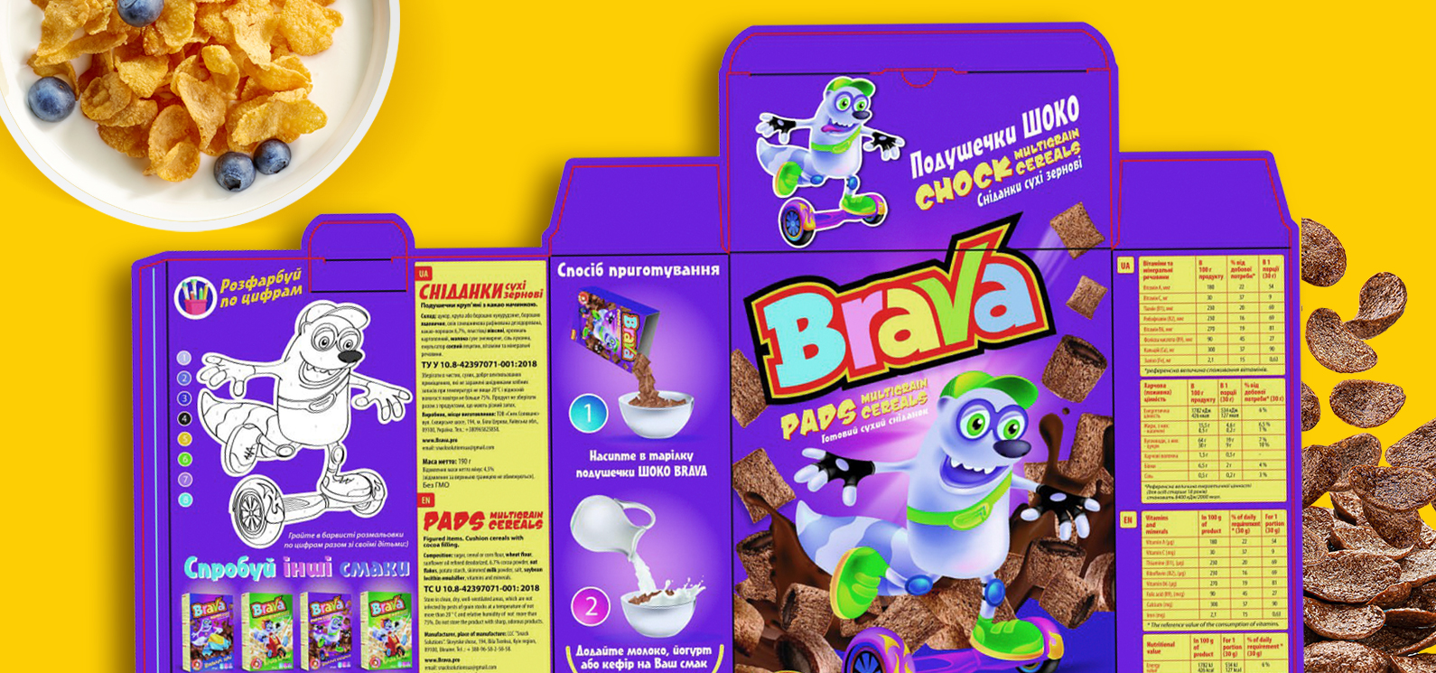 Opracowanie projektu opakowania śniadaniowego Brava