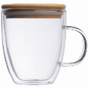 Kubek szklany z pokrywką GERTHE 350 ml do naniesienia logo Zdjęcie 2