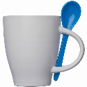 Kubek ceramiczny z łyżeczką PALERMO 250 ml do drukowania logo