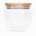 Dwuścienna szklanka BAMBOO ART S z pokrywą z bambusa. Przezroczysta, odporna na temperaturę, o pojemności ok. 250 ml. do nałożenia logo Zdjęcie 3