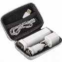 Zestaw podróżny power bank 2200 mAh i wtyczki z nadrukiem na zamówienie