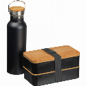 Zestaw lunch box ze sztućcami i butelka termiczna 500 ml z logo