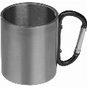 Kubek metalowy z karabińczykiem 200 ml z logo firmy Zdjęcie 2