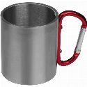 Kubek metalowy z karabińczykiem 200 ml z logo firmy