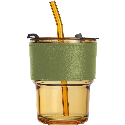 Kubek szklany ze słomką 320 ml z naniesieniem logo Zdjęcie 3