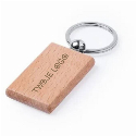 Drewniany brelok do kluczy prostokątny 3,2 x 5,1 x 0,7 см z logo firmy