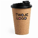 Korkowy kubek podróżny 350 ml z wieczkiem z logo
