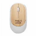 Bezprzewodowa mysz z bambusa CURVY BAM z nadrukiem logo