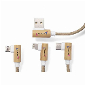 Kabel USB 3 w 1 FLAX z nadrukiem logo
