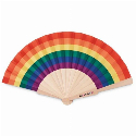 Tęczowy drewniany wachlarz BOWFAN z nadrukiem na zamówienie