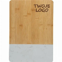 Deska kuchenna bambusowa z marmurem z nadrukiem logo