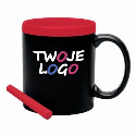 Kubek ceramiczny do rysowania 300 ml, kreda z naniesieniem logo