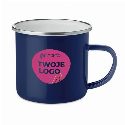 Metalowy kubek, warstwa emalii PLATEADO z logo