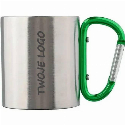 Metalowy kubek 185 ml z karabińczykiem do drukowania logo