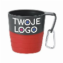 Składany kubek podróżny 340 ml z karabińczykiem do naniesienia logo