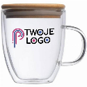Kubek szklany z pokrywką GERTHE 350 ml do naniesienia logo