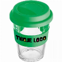 Kubek szklany z pokrywką 300 ml do naniesienia logo
