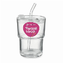Szklany kubek ze słomką 400ml SIP do nałożenia logo
