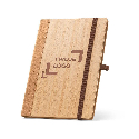 ORWELL. Notatnik A5 z bambusa i arkuszami z korka z kartkami w linie z nadrukiem na zamówienie
