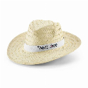 EDWARD POLI. Naturalny słomkowy kapelusz z poliestrową wstążką do naniesienia logo