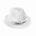 MANOLO POLI. Kapelusz z PP z białą poliestrową wstążką do drukowania logo