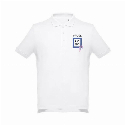 THC ADAM 3XL WH. Męski polo t-shirt z nadrukiem logo