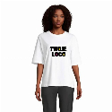 BOXY WOMEN T-SHIRT OVERSIZE BOXY WOMEN z logo firmy