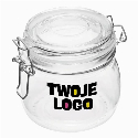 Szklany słoik CLICKY M, pojemność ok. 500 ml. z naniesieniem logo