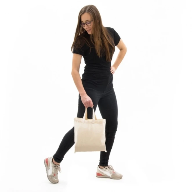 Torba bawełniana z krótkimi uszami 140 g/m2 ANTIBES do nałożenia logo Zdjęcie 4