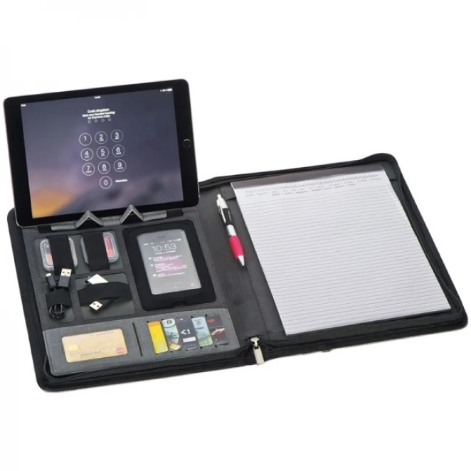 Folder A4 z power bankiem 5 000 mAh ELDA z naniesieniem logo Zdjęcie 3