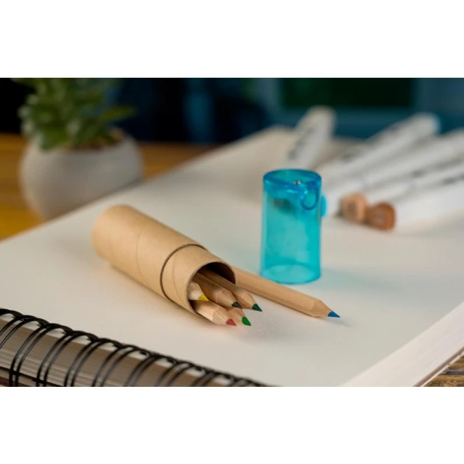 Kredki drewniane 6 kolorów BECKY z naniesieniem logo Zdjęcie 4