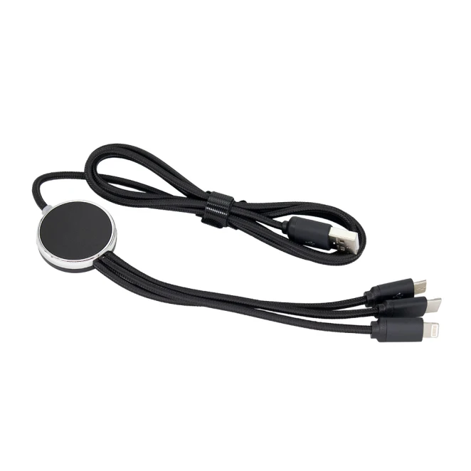 Długi kabel 3w1 z podświetlanym logo, W201TG do nałożenia logo Zdjęcie 6