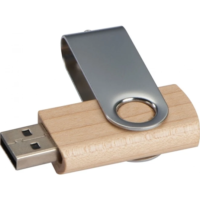 Pendrive drewniany 4 GB LESSINES z logo firmy Zdjęcie 3