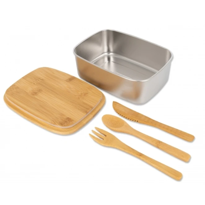 Lunch box ze sztućcami 1000 ml DIEST do naniesienia logo Zdjęcie