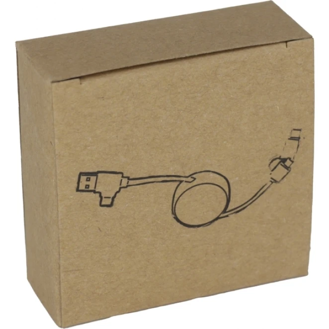 Kabel do ładowania bambusowy GRONINGEN z naniesieniem logo Zdjęcie 4