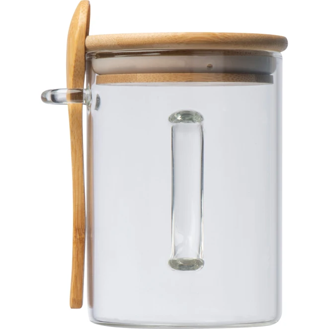 Kubek szklany z łyżeczką JACKSON 420 ml z logo firmy Zdjęcie 4