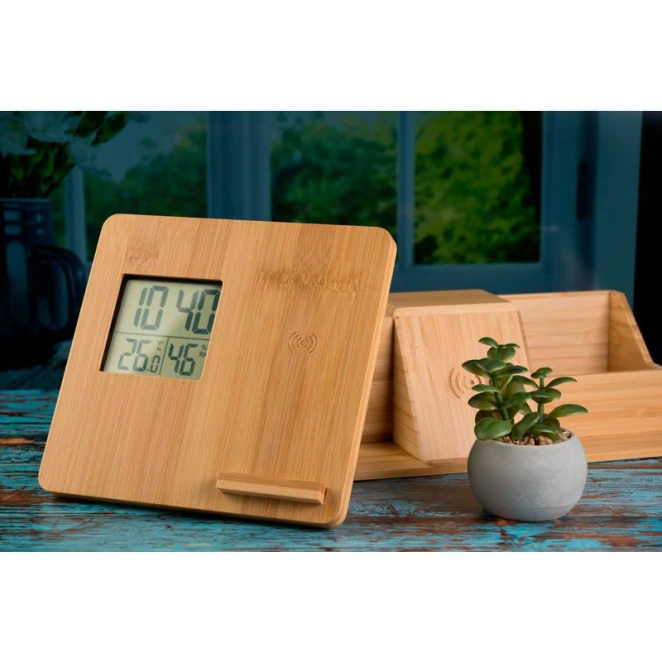 Stacja pogodowa z ładowarką indukcyjną GRANADA z logo firmy Zdjęcie 7