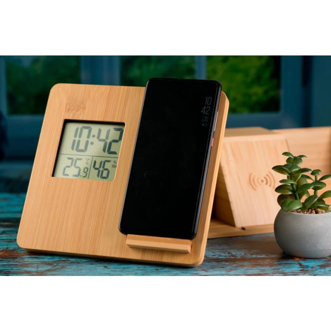 Stacja pogodowa z ładowarką indukcyjną GRANADA z logo firmy Zdjęcie 8