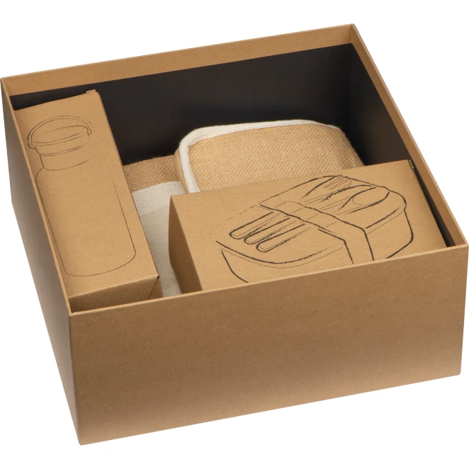 Zestaw butelka, lunch box, torba z juty REIMS z logo firmy Zdjęcie 3