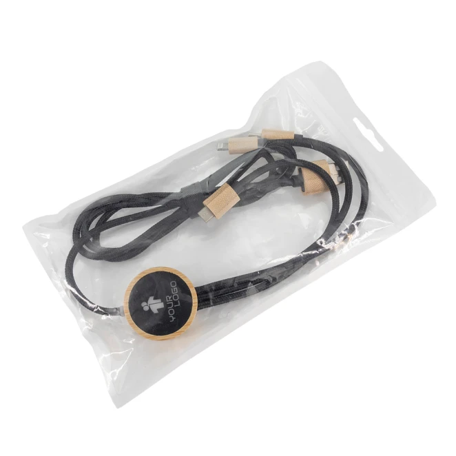 Długi kabel 3w1 z podświetlanym logo w drewnianej obudowie, LH-ZMU06 z naniesieniem logo Zdjęcie 6