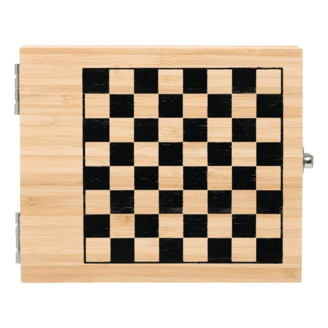 Zestaw do wina BAMBOO CHESS z szachami do naniesienia logo Zdjęcie 3