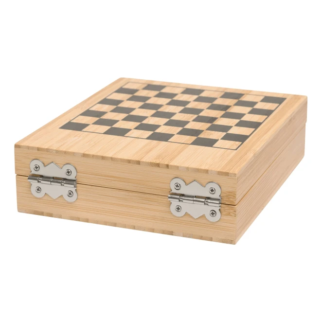 Zestaw do wina BAMBOO CHESS z szachami do naniesienia logo Zdjęcie 4
