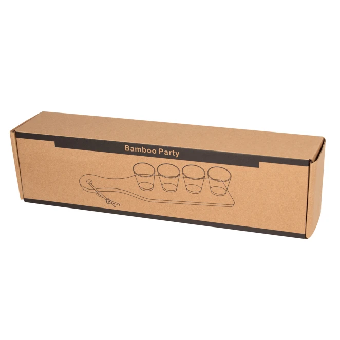 Taca z kieliszkami BAMBOO PARTY z nadrukiem logo Zdjęcie 5