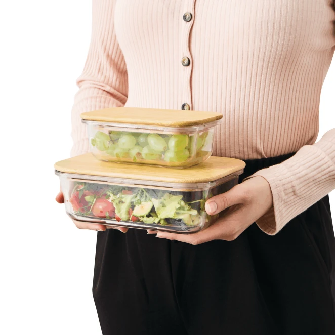 Pudełko na lunch ROSILI M z bambusową pokrywką : pojemność ok. 350 ml do drukowania logo Zdjęcie 6