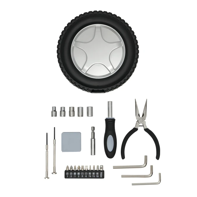 Zestaw narzędzi w kształcie opony samochodowej. z nadrukiem na zamówienie Zdjęcie 4