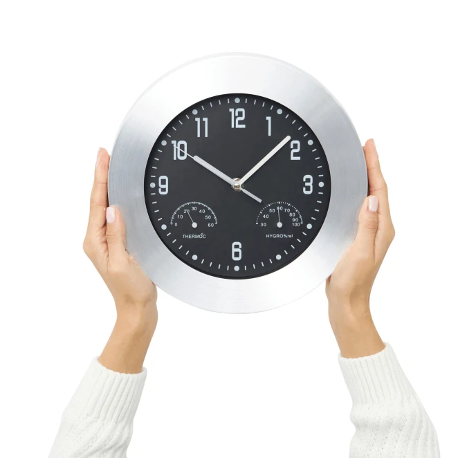 Aluminiowy zegar ścienny JUPITER do nałożenia logo Zdjęcie 4